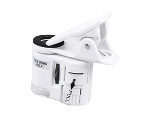 Didiseaon Mobile Phone Microscope Portable Plastic Lens Attachment for Phone Camera 60x Magnification Battery Included with LED Light and Universal Clip for Photography and Inspection