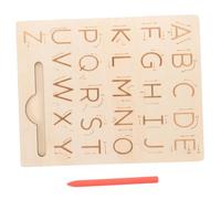 Didiseaon Montessori Wooden Letter Tracing Tool Educational Alphabet Board for Preschoolers Double Sided Writing Practice Tray to Develop Writing Reading and Cognitive Skills Natural Solid