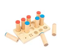 Didiseaon Montessori Wooden Sound Cylinders for Learning Sensory Voice Pairing with Smooth Polished Surface Touch Pattern Training for Early Brain Development and Hearing Ability