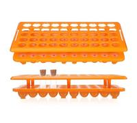 Didiseaon Multi-functional Test Tube Holder Rack 50-slot 18mm Centrifuge Tube Stand Orange Lab Sample Bottle Organizer for Laboratory Storage