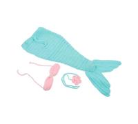 Didiseaon Newborn Photography Prop Mermaid Outfit Handmade Crochet Costume Set with Headband and Tail for Newborn Girl Photoshoots Fairy Tale Inspired Photo Props for Studio and Home Use