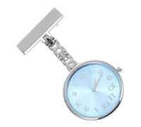Didiseaon Nurse Pocket Watch for Clinic Staff with Waterproof Feature and Dial, Blue Alloy and Glass Key Shape Pendant Watch, Simple Hanging Design for Paramedics and Girls