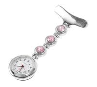 Didiseaon Nursing Fob Watch Brooch Pink Crystal Clip-on Watch for Nurses Student Exam Use