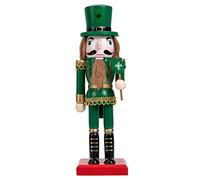 Didiseaon Nutcracker Soldier Irish: Christmas Decorations Wooden Nutcracker Puppets 25cm/10inch Green Figure Xmas Decor Ornament for Festive Table and Bookshelf Display