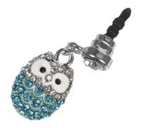 Didiseaon Owl 3.5mm Earphone Jack Plug with Diamonds Alloy Blue