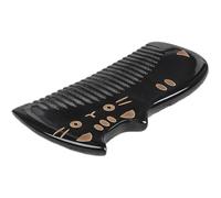 Didiseaon Ox Horn Comb Fine Tooth Comb Scalp Massage Reduce Broken Hair Black Portable for Women