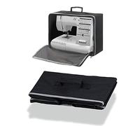 Didiseaon Oxford Cloth Sewing Machine Cover Handbag Black Simple Delicate Design with Pockets for Sewing Accessories for Home Use