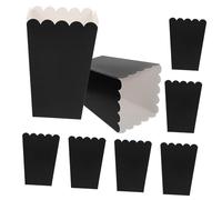 Didiseaon Paper Popcorn Boxes 250g Lightweight and Safe 100pcs Black White Cardboard Party Snack Containers for Graduation and Movie Night