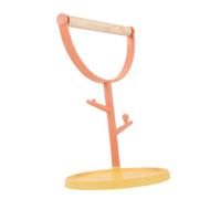 Didiseaon Parrot Training Perch Stand Plastic Bird Perch Rack Desktop Bird Stand Toy for Parakeets with Orange-yellow Branches and Play