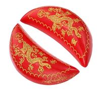Didiseaon Peach Wood Taoist Divination Cups Red Crescent Feng Shui for Buddhist Worship Home Ornament Safe Wood Craftsmanship