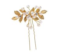 Didiseaon Pearl Bridal Hairpin Set U-shape Leaf Pearl Hair Clip for Wedding Party Women's Accessories