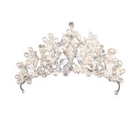 Didiseaon Pearl Crystal Bridal Tiara Wedding Hair Accessory Lightweight Headpiece for Women Engagement Party Korean Style Crown Ornament