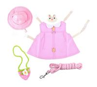 Didiseaon Pet Bunny Vest Leash Harness System Exercising Outdoor Activity Gentlemen Style Cotton Knitting Plush Size S Small Pets Outdoor Activity for Rabbit Hamster