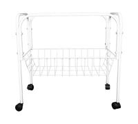 Didiseaon Pet Cage Stand Birdcage Floor Stands Universal Compatibility Integrated Storage Solution Iron Metal Frame White Indoor Balcony for Hamster Cage