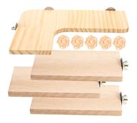 Didiseaon Pet Jumping Stand and Wooden Climbing Board 10pcs Set for Hamster, Parrot, Squirrel Cage Accessories with Hanging Platform for Small Pets and Rodents