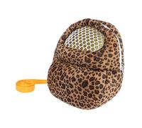 Didiseaon Pet Travel Carrier Backpack for Hamsters with Warm Leopard Print Fabric Large Size Portable Outdoor Storage Bag Suitable for Small Animals Random Color