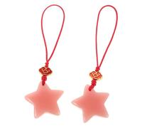 Didiseaon Phone pendant 2pcs glow in dark star design keychains with red plastic material for enhancing style of everyday bags