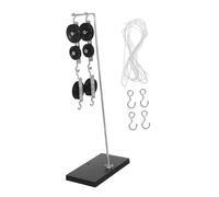 Didiseaon Physics Pulley Kit with Single Double Blocks Stable Galvanized Base Lightweight Portable Design for Accurate Force Analysis in Student Science Lab Experiments and Educational