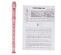 Didiseaon Pink Abs Children Flute Recorder Instrument, Descant Soprano Music Wind Instrument for Beginner Boys and Girls, Eco-friendly Resin Recorder for Music Learning and School Use