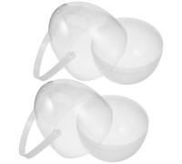 Didiseaon Plastic Empty Easter Eggs Egg Shaped Fillable Balls 2Pcs Portable Candy Containers with Handles for Easter Party Supplies Romantic Day Decoration
