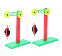Didiseaon Plastic Pulley Block Set with Holder 2Pcs Mechanics Physics Experiment Pulley Kit for Science Teaching and Learning for School Science Experiments Random Color Random Color