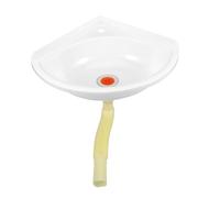 Didiseaon Plastic Wall Mounted Corner Wash Basin Drain Pipe, Small Triangle Sink for Bathroom and Kitchen, Lightweight Single Bowl for Camper and Balcony Use