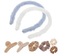 Didiseaon Plush Hair Tie with Fluffy Hair Claw and Furry Scrunchies Soft Plush Hairband and Hairpin Accessories for Women Suitable for Thick Curly Gift for Birthdays and Holidays