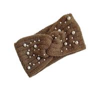 Didiseaon Plush Headband Pearls Knitted for Winter Warm and Cozy for Women Hair Styling in Cold Weather