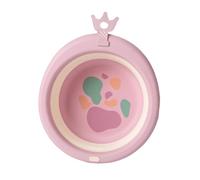 Didiseaon Portable Foldable Silicone Washbasin with Reinforced Base Anti-tip Face Bathtub for Easy Outdoor and Home Use Space-Saving Cute Pink Basin for Newborns