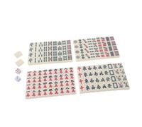 Didiseaon Portable Mini Mahjong Compact Lightweight Chinese Mahjong Tiles for Travel Picnic Camping Family Game Party Smooth Surface