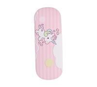 Didiseaon Portable Pressure Resistant Eyeglasses Container with Pu Material and Cartoon Pattern, Sturdy Spectacle Case for Back to School, Lovely Pink Glasses Holder Protecting Frames