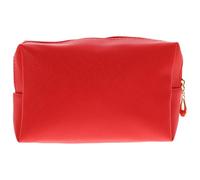 Didiseaon Portable Red Pu Makeup Bag with Shiny Finish, Protects from Abrasion, Mini Travel Cosmetics Pouch for Organising Lipsticks and Toiletries, Stylish and Functional for Daily Use