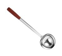 Didiseaon Portable Small Stainless Steel Ladle Spoon with Wooden Handle Lightweight Cooking Utensil for Soup Stirring and Serving Kitchen Tool for Home and Outdoor Use