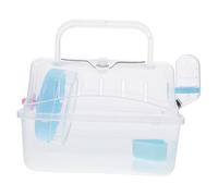 Didiseaon Portable Transparent Hamster Carrier Cage with Handle Design Animal Travel Case for Safe Outdoor Transport Lightweight Plastic Pet Cage for Hamsters and Pets