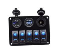 Didiseaon Position Ship Switch Panel with Dual USB Charger and Volt Gang Control Panel for Boats Rvs Motorcycles and Trailers
