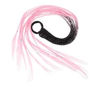 Didiseaon Premium Synthetic Crochet Braid Hair Extension Ombre Three-strand Messy Bun Hair Accessory for Women Easy Fast Install Realistic Rainbow Color for Parties Festivals