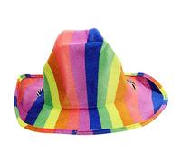 Didiseaon Pride Parade Rainbow Cowboy Hat Lightweight Breathable Design for Costume Parties Carnivals Unisex Rainbow Striped Hat for Lgbtq Celebrations Stage Performances