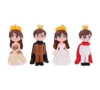Didiseaon Prince and Princess Figurine 4 Pcs Mini Prince Princess Figure Collection Playset Cake Decoration Cupcake Topper Wedding Doll Anniversary Statue Valentine S Day Present