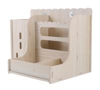Didiseaon Rabbit Hay Feeder 4-in-1 Multifunctional Hanging Wood Rack for Small Animals Bunny Guinea Pig Feeding Supplies
