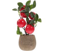 Didiseaon Realistic Artificial Apple Bonsai Tree No Fallen Leaves with Paper Pulp Pot and Foam Material, No Watering Needed Stylish Home Decor for Dining Room and Indoor Use