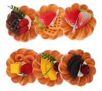 Didiseaon Realistic PU Bread Model Set of 6 Danish Style Simulation Bread Props for Shop Display and Photography Decoration for Pretend Play and Food Display