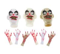 Didiseaon Realistic Severed Hand and Clown Head Halloween Decoration Plastic Horror Prop for Halloween Event and Haunted House Setups, Creative DIY Pranks Accessory