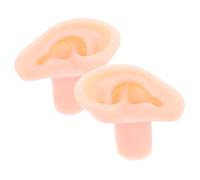 Didiseaon Realistic Silicone Human Ear Model Pair with Extended Ear Canal for Long Earrings Display and Piercing Practice Soft Body Part Jewelry Showcase Tool for Home and Shop Decor