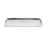 Didiseaon Rectangular Stainless Steel Rice Noodle Plate 34.5x21.5x1.5cm Banquet Snack Plate Food Tray for Restaurant and Home Serving
