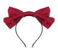 Didiseaon Red Bow Hairband for Women Comfortable Fabric Headband Stylish Satin Bow Accessory Easy to Match for Dress up Parties and Special Occasions