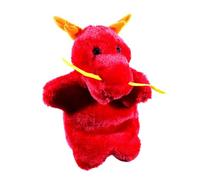 Didiseaon Red Plush Dragon Hand Puppet Soft Cartoon Animal Plush for Storytelling and Role Play Performance Prop for Interactive Bedtime Fun and Educational Play