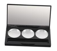 Didiseaon Refillable Eyeshadow Palette with 3-compartment Grid, Portable Black Plastic Makeup Pans with Brush Slot, Magnetic Empty Cosmetic Storage Container for Travel Makeup Organizer