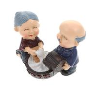 Didiseaon Resin Elderly Couple Figurines Sturdy Wedding Party Decoration for Seniors Bedside Table Ornament Grandad Birthday Present