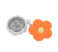 Didiseaon Retractable Digital Nurse Watch with Glowing Display and Cover Lapel Fob for Paramedics and Nurses Accurate Lightweight Pocket Clock with Orange Flower Design