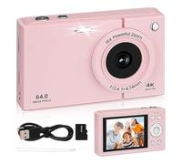 Didiseaon Retro Digital Camera for Compact Vintage Picture Camera with Zoom Memory Wifi Sharing Portable Pocket Cam for Travel Students Teens Beginners Pink
